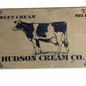 Vintage Hudson Cream Co. Wooden Sign
